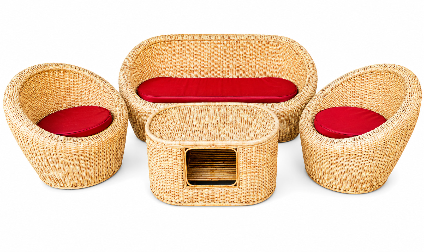 Imperial Woven Cane Sofa Set 