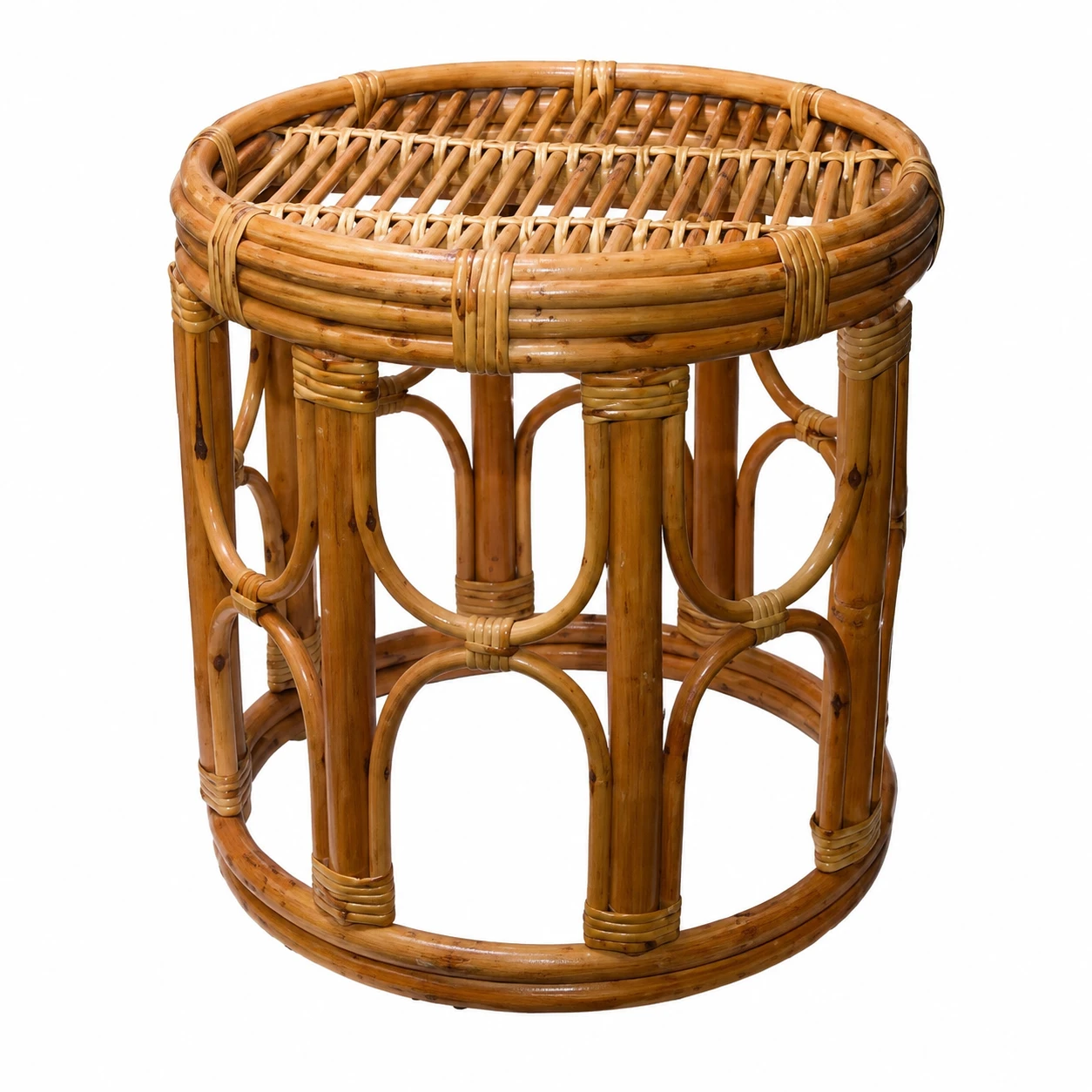 Classic Cylindrical Cane Stool