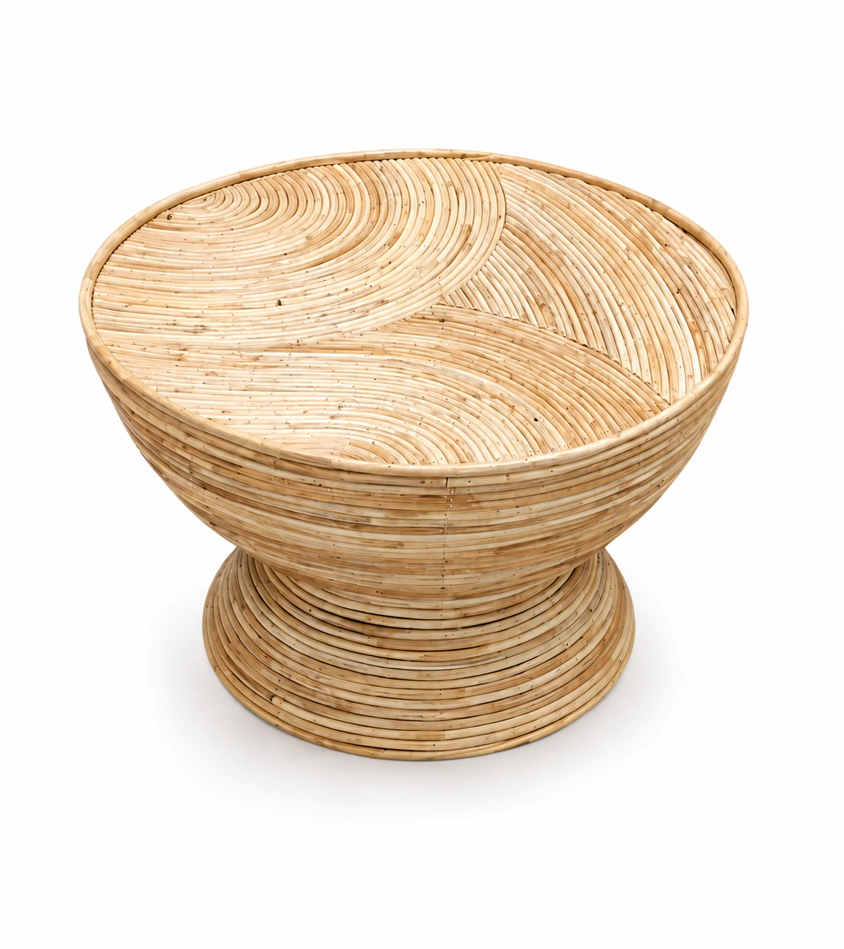 Spiral Patterned Cane Coffee Table
