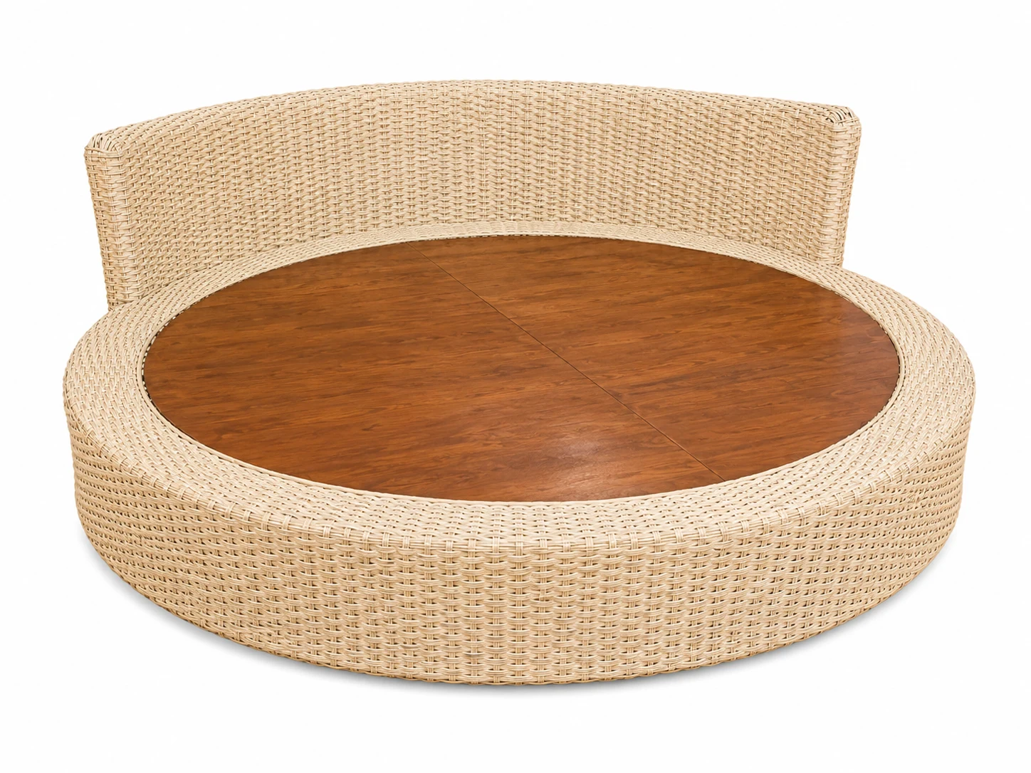 Round Convertible Cane Daybed & Hybrid Sofa