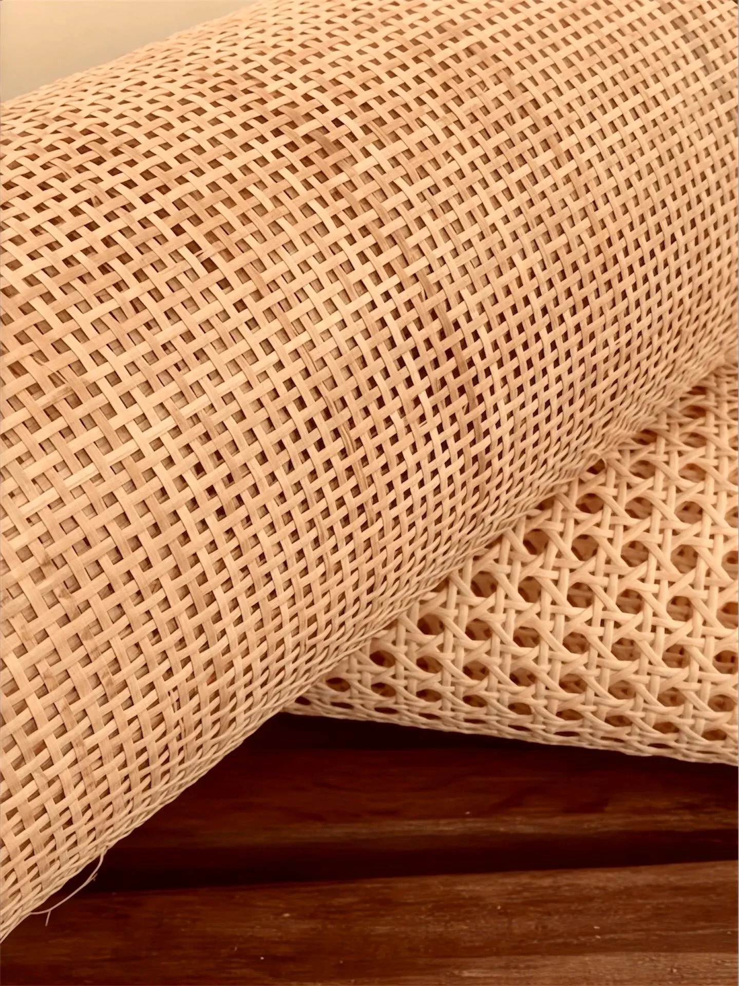 24" OR 18'' Width Natural Rattan Webbing Roll (Hexagonal Mesh - Per Feet )
