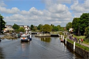 Teddington lock is at the western point of the River Thames, before it becomes tidal.