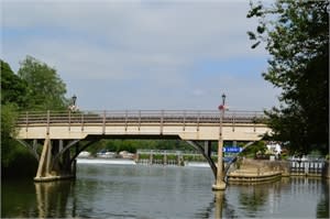 A picturesque lock and weir near Goring and Streatley.