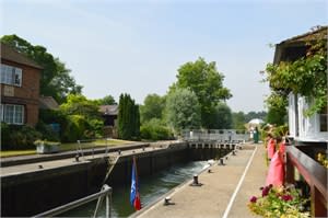 Pleasant lock surrounded by beautiful countryside.