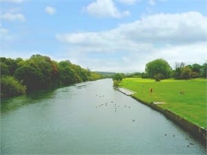 Meadows and recreation area near Pangbourne, Reading.