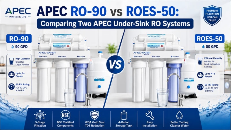 APEC RO-90 vs ROES-50: Comparing Two APEC Under-Sink RO Systems