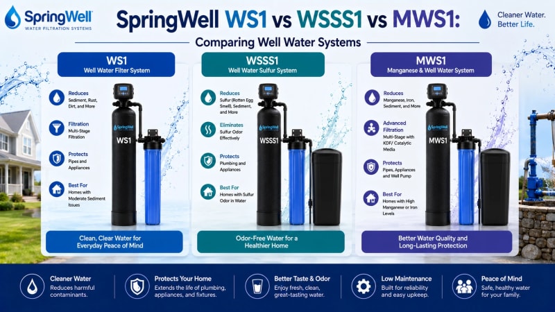 SpringWell WS1 vs WSSS1 vs MWS1: Comparing Well Water Systems