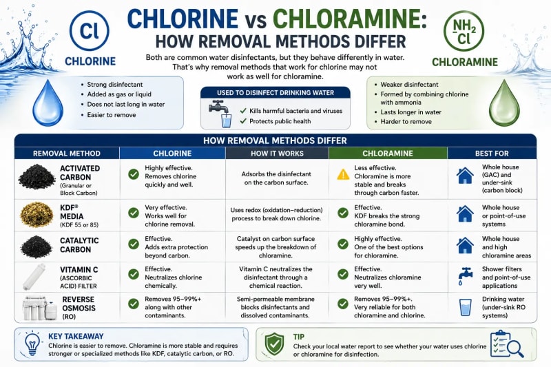 Chlorine vs Chloramine: How Removal Methods Differ
