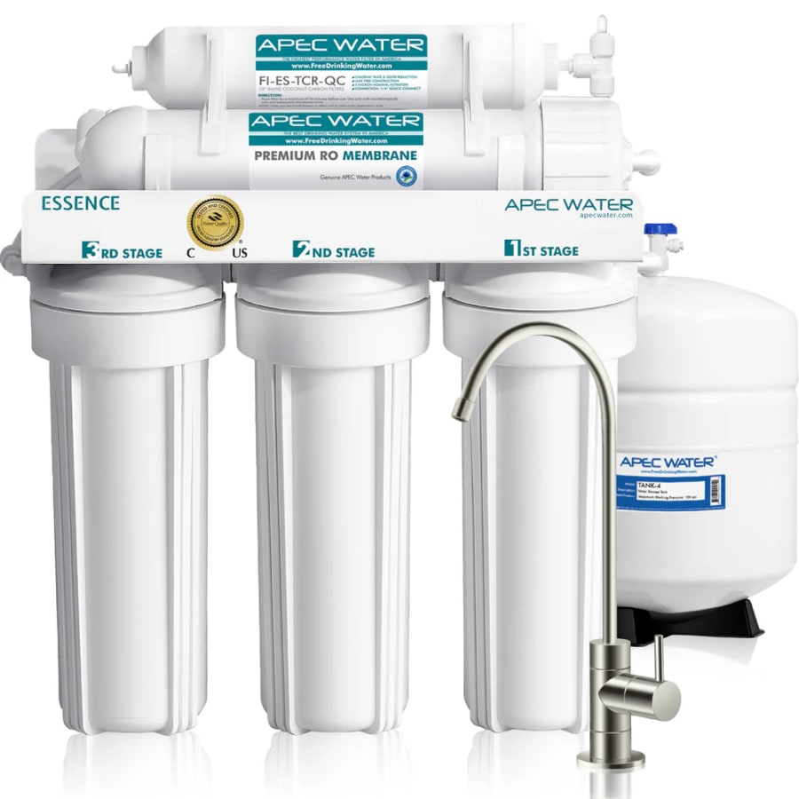 APEC ROES-50 reverse osmosis water filter review covering filtration, performance, installation, and maintenance