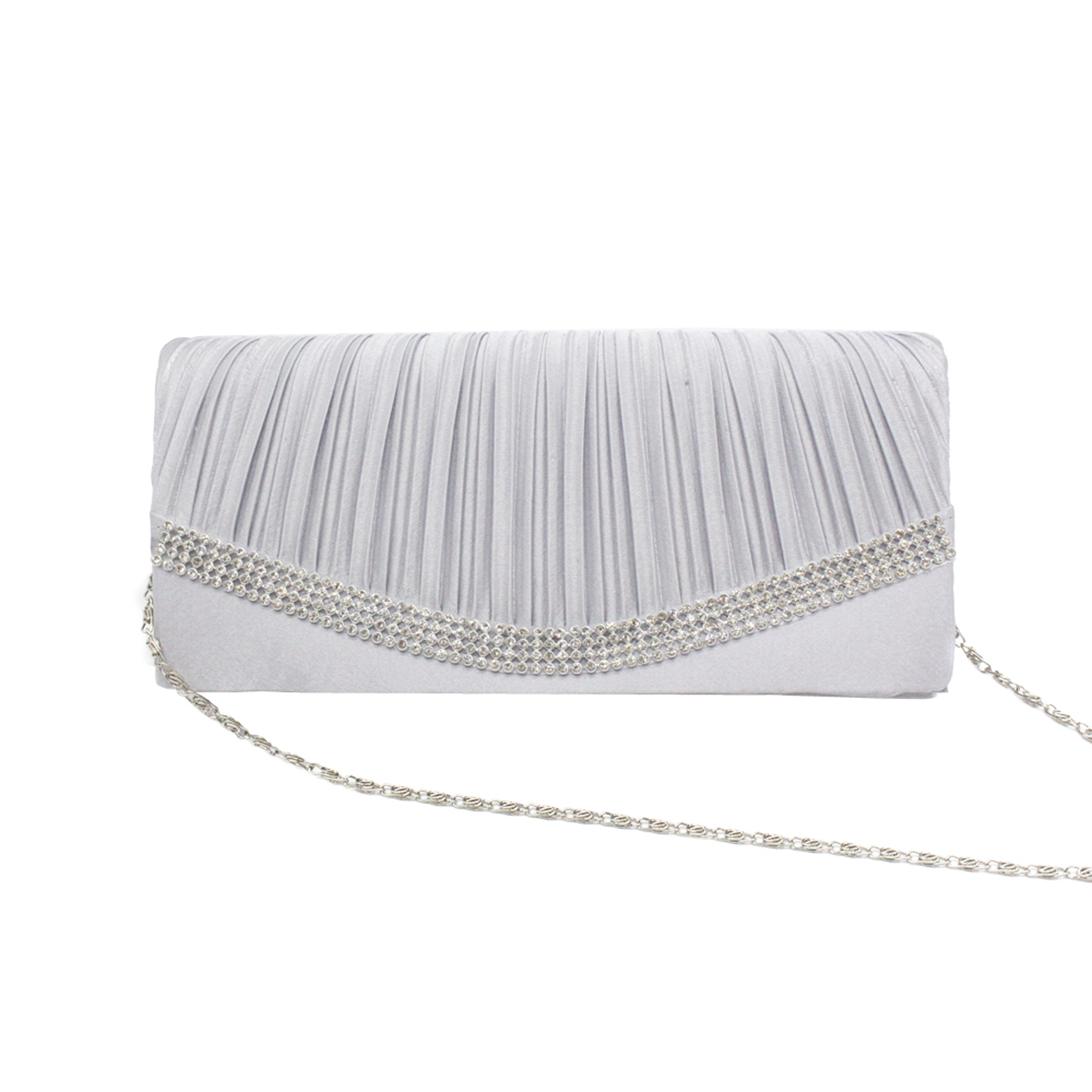 Sac à Main Soirée Cristal Strass Noir - Taille Moyenne (21x9.5 Cm) - Bandoulière 15/51 Cm - Neuf Sans Étiquette