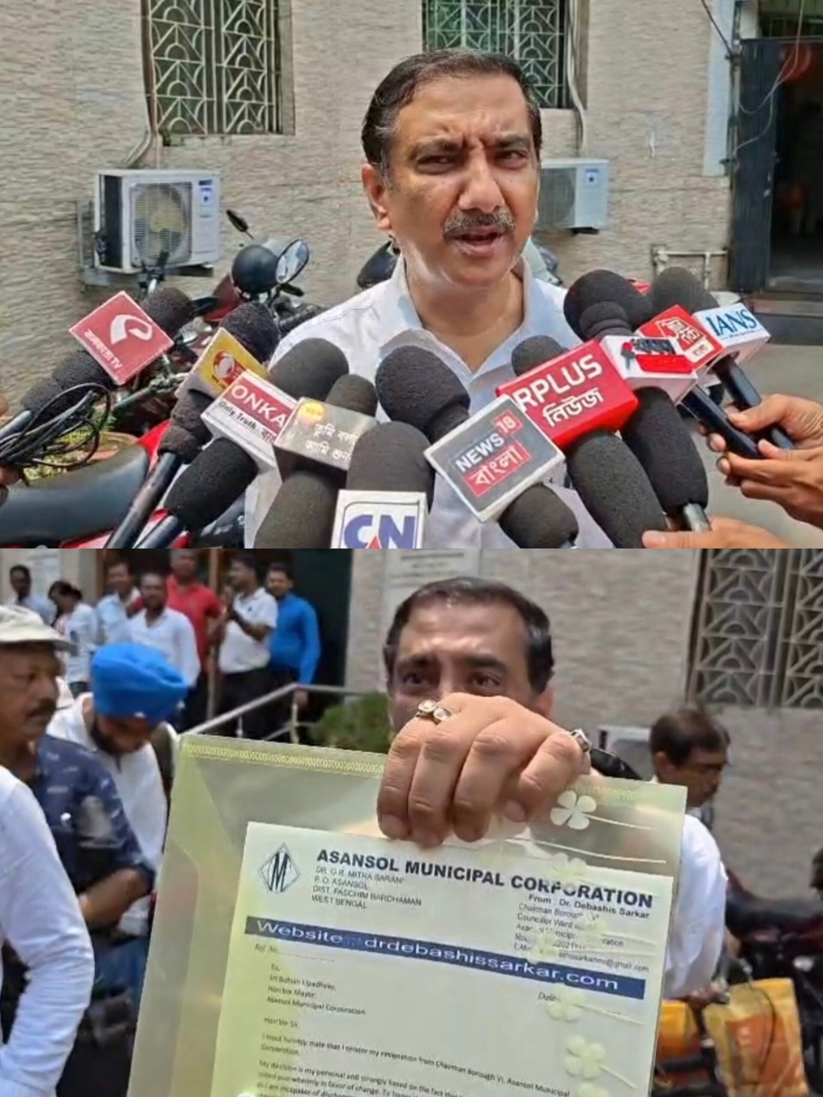 আসানসোল পুরনিগমের ৬ নম্বর বোরোর চেয়ারম্যান পদ থেকে ইস্তফা ডা. দেবাশীষ সরকারের