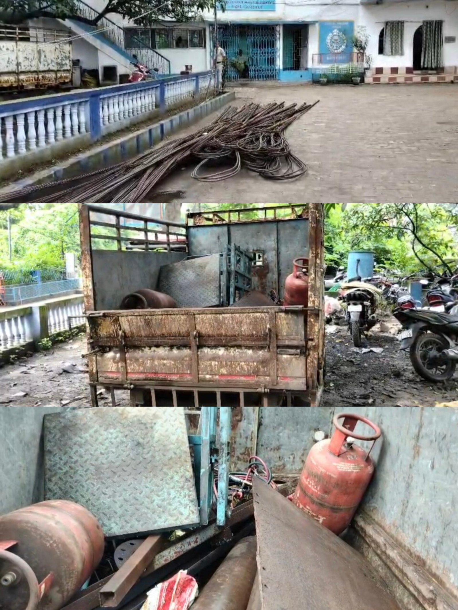 In Radhanagar, police raided an illegal iron cutting factory, recovered 4 thousand kg of cast iron rods; 1 arrested, search for fugitive owner