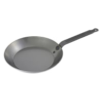 Matfer Bourgeat 062003 Black Steel Round Frying Pan 10 1/4-Inch Gray