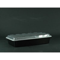 Cube Plastics CR-1156B Black 56 oz Container with Clear Lid - 100 / CS