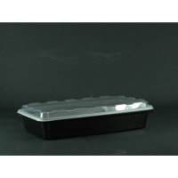 Cube Plastics CR-1156B Black 56 Oz Container with Clear Lid - 100 / CS