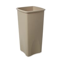 Rubbermaid Commercial Trash Can,Square,23 gal.,Beige FG356988BEIG