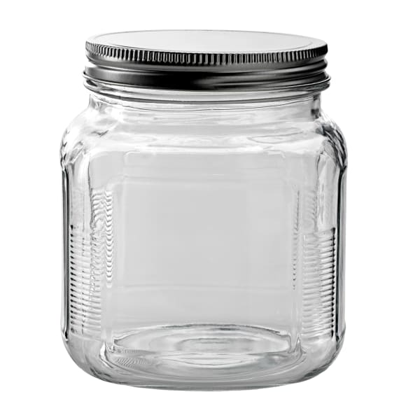 Anchor Hocking Glass Cracker Jars with Aluminum Lids Case of 4