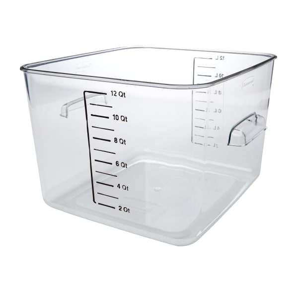 Rubbermaid Commercial Plastic Food Storage Container Lid, Square, White, 22 Quart, FG652300WHT