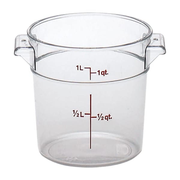 Round Storage Container, Clear Polycarbonate