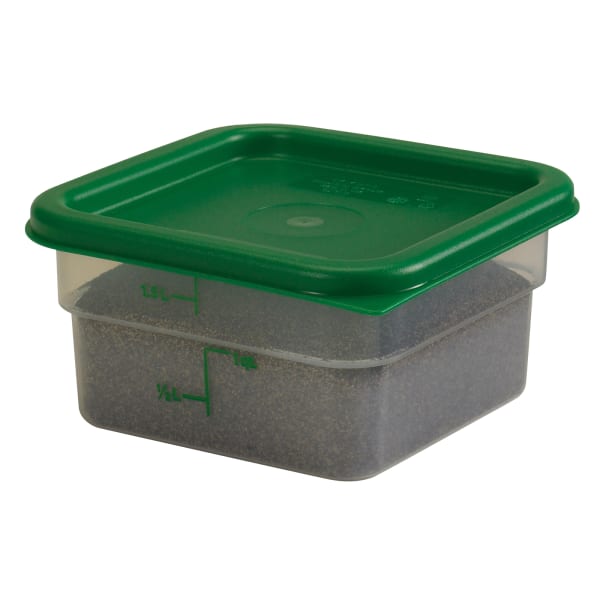 Cambro Set of 3 Square Food Storage Containers with Lids - 2 qt