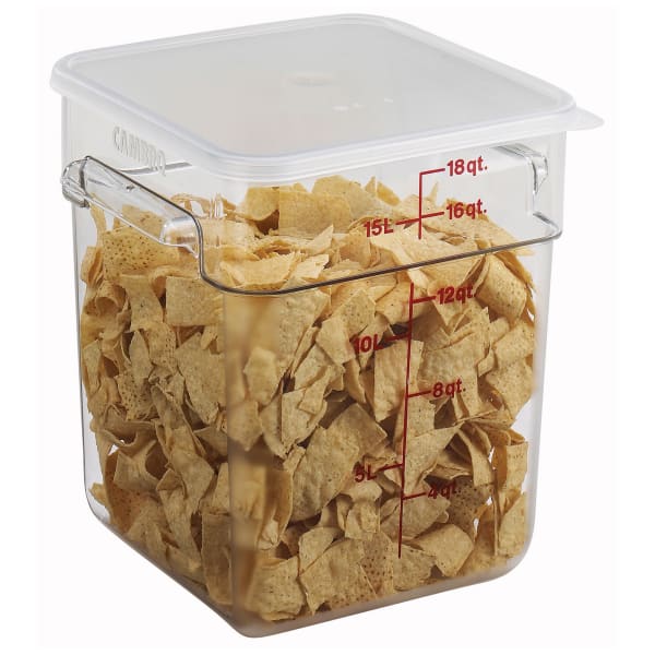 Cambro 18SFSCW135 18 qt Square Food Storage Container - Clear