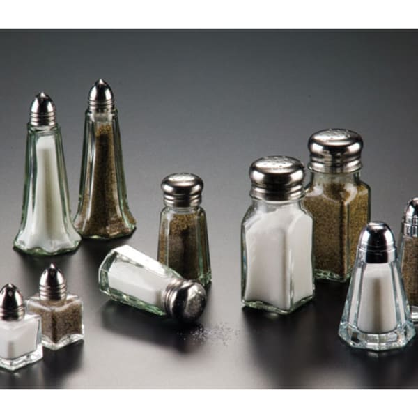 American Metalcraft CSPW 2 Oz. Ceramic Salt & Pepper Shaker Bottle Set