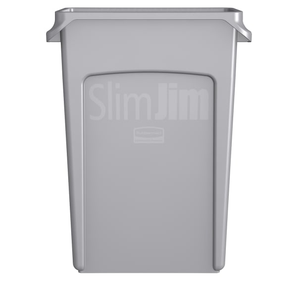 Rubbermaid Slim Jim Receptacle Venting Channels Plastic 23gal Beige