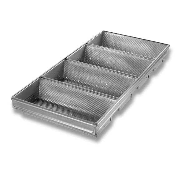 Chicago Metallic 41145 Glazed 4 Strap Hearth Bread Pan Wasserstrom