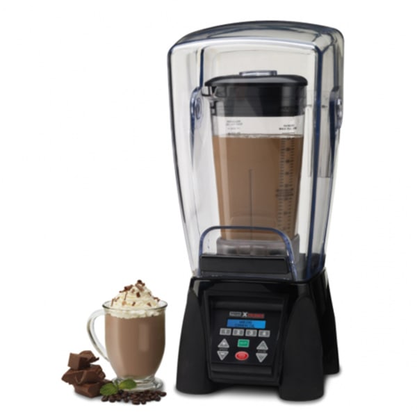 Waring Commercial Reprogrammable Hi-Power Blender with Sound Enclosure and 64  oz. Stainless-Steel Container