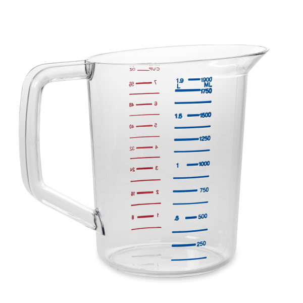 Rubbermaid Commercial FG321600CLR Bouncer Measuring Cup, 1-Quart