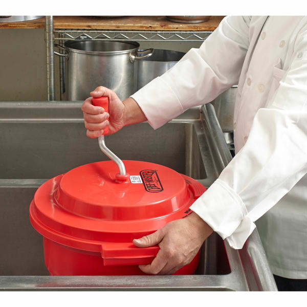 Chef-Master™ 90005 Red Manual 5-Gallon Salad Dryer Spinner