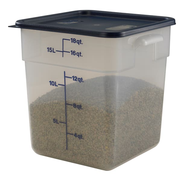 Cambro 18SFSP148 CamSquare® 18 qt. White Polyethylene Food Storage Container  