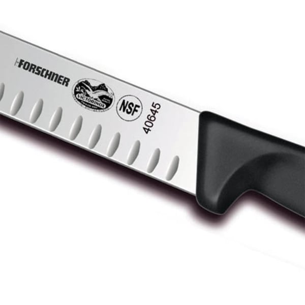 Choice 12 Granton Edge Slicing Knife with White Handle