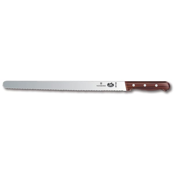 Choice 14 Serrated Edge Slicing Knife with White Handle
