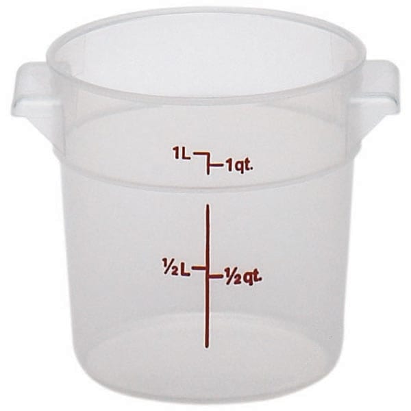 Cambro 1 Qt. White Round Polyethylene Food Storage Container
