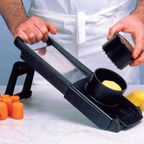 Matfer Bourgeat Black Plastic Mandoline Vegetable Slicer With Safety Guard  - 15 1/2L x 5 1/4W