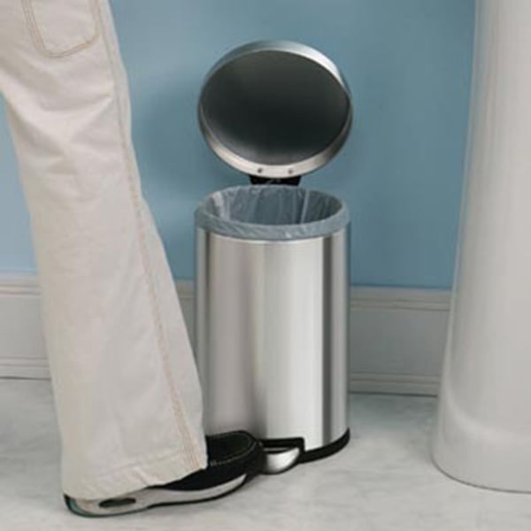 Trash can with pedal, 4.5 L, stainless steel - simplehuman