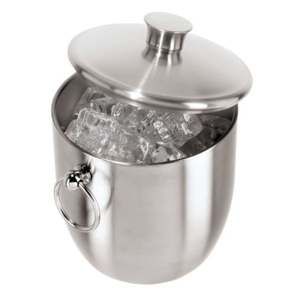 OXO SteeL 4 Quart Stainless Steel Ice Bucket with Double-Wall & Tong Set  NEW