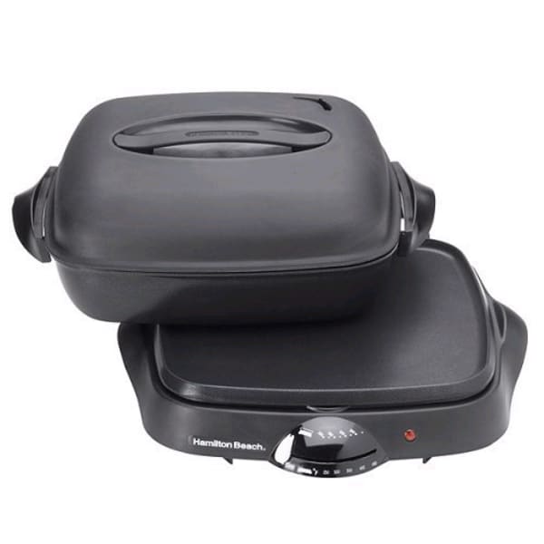 Hamilton Beach 2-Piece Non-Stick Skillet Griddle, Black