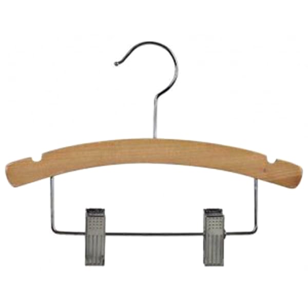 Hangers Direct DD700702 10 Wood Hanger with Clips/Notches - 100 / BX