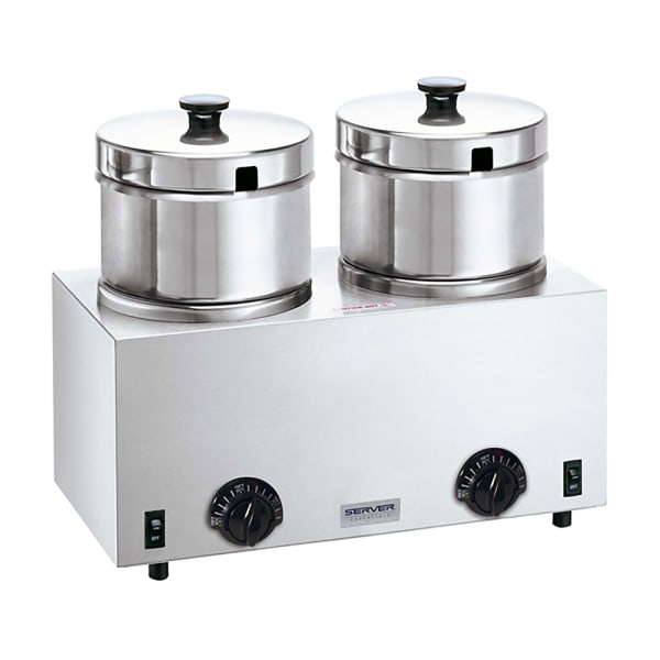 Server Products 81200 Twin Soup Warmer w/ 5 Qt. Insets