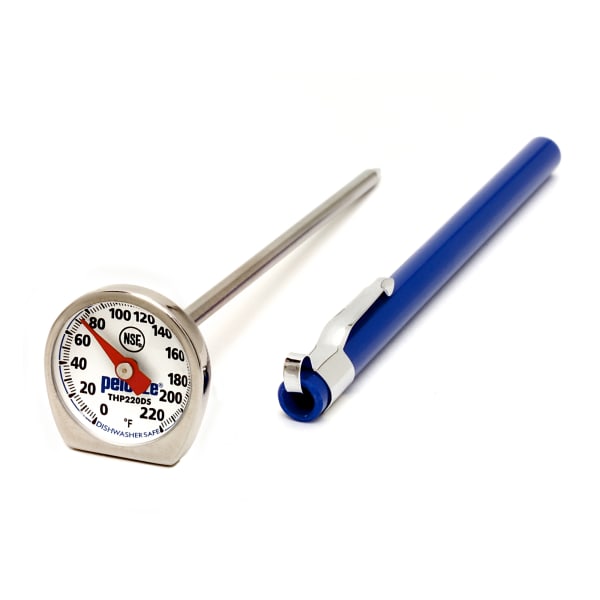 Rubbermaid Dishwasher-Safe Industrial-Grade Analog Pocket Thermometer, 0F to 220F