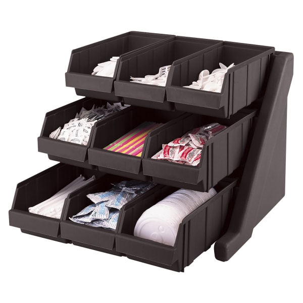 Cambro 9RS9110 Versa Black Organizer 3-Tier Condiment Stand with 9