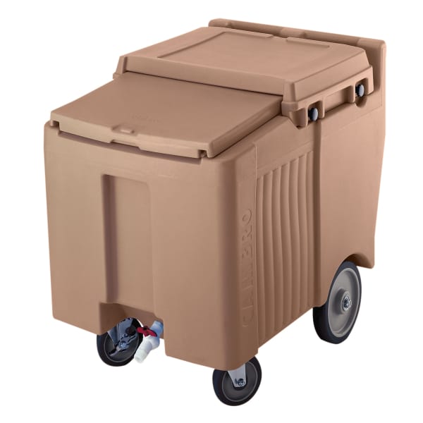 Cambro ICS125L157 SlidingLid Coffee Beige Standard 125 Lb. Ice Caddy