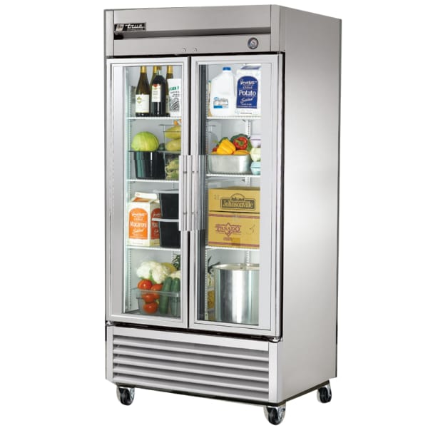 True T 35G T Series 35 Cu Ft Glass 2 Door Reach In Refrigerator