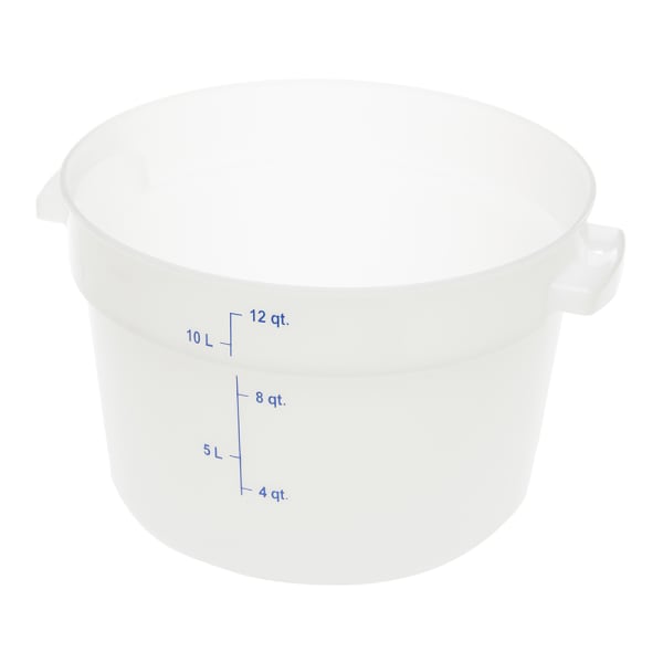 Carlisle StorPlus 1097702 12 qt Round White Food Storage Container