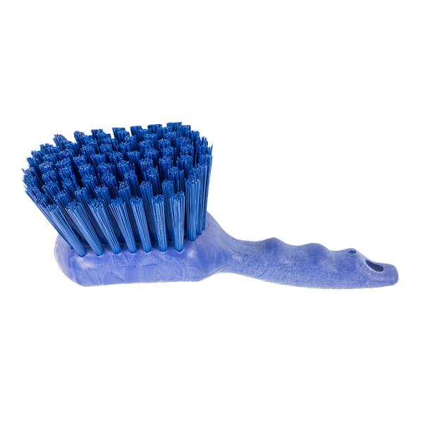 Carlisle White Plastic Scrub Brush With Blue Bristles - 8L