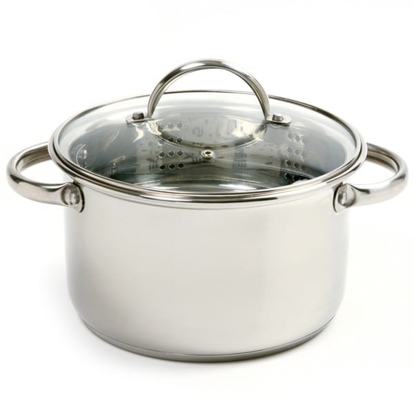 Norpro 2022 S/S 4 Qt 3-Piece Steamer Set with Pot, Colander, and Lid