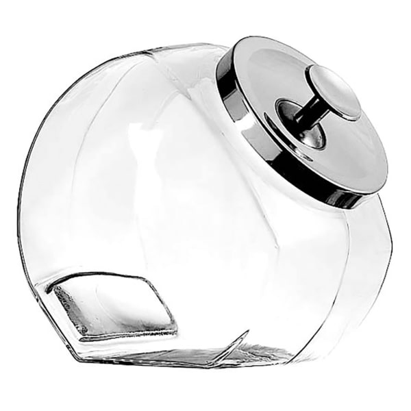 Glass Cookie Candy Penny Jar with Glass Lid, 1 Gallon Old Fashioned Clear  Round Storage Container