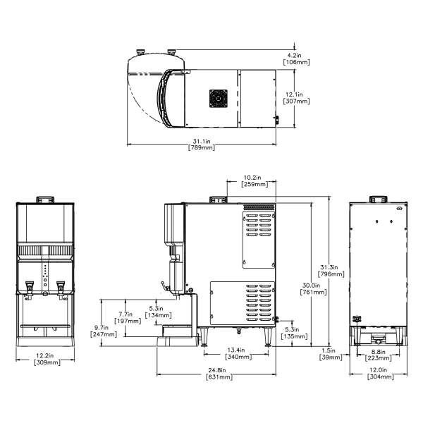 Bunn 34400.0002 LCA-2 Ambient Liquid Coffee Dispenser with Scholle 1910LX  Connector - 120V